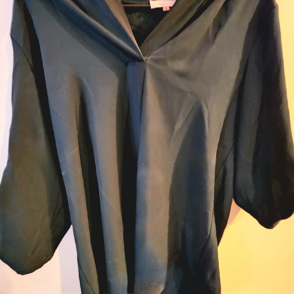 Calvin Klein roll sleeved pleat blouse